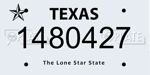 1480427 Texas License Plate