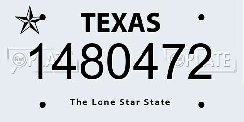 1480472 Texas License Plate