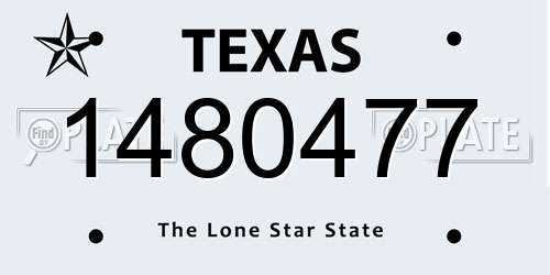 1480477 Texas License Plate