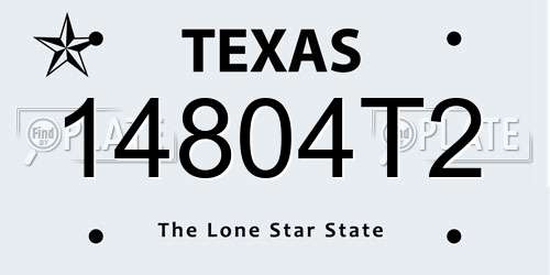 14804T2 Texas License Plate