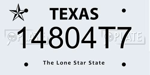 14804T7 Texas License Plate