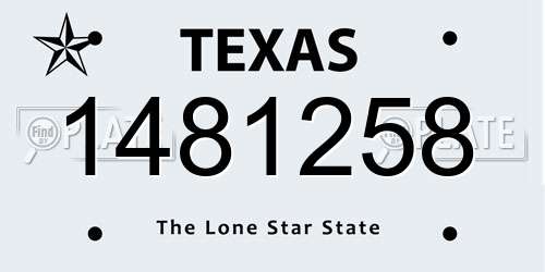 1481258 Texas License Plate