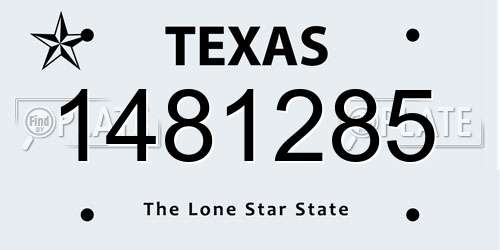 1481285 Texas License Plate