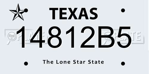 14812B5 Texas License Plate