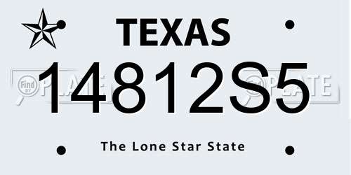 14812S5 Texas License Plate