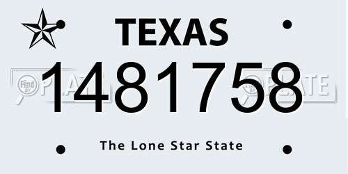 1481758 Texas License Plate