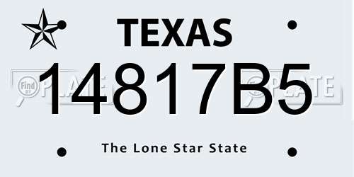 14817B5 Texas License Plate