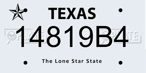 14819B4 Texas License Plate