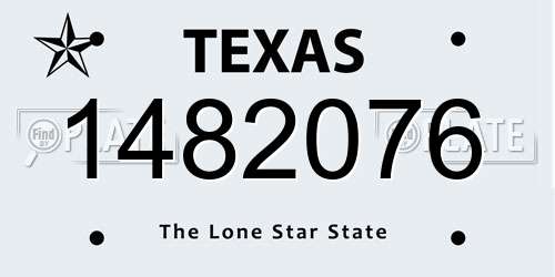 1482076 Texas License Plate