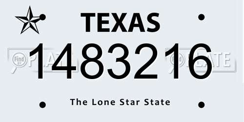 1483216 Texas License Plate