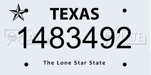 1483492 Texas License Plate