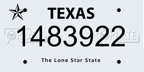 1483922 Texas License Plate