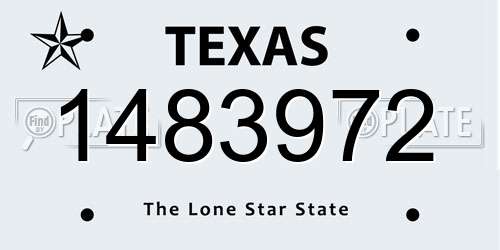 1483972 Texas License Plate
