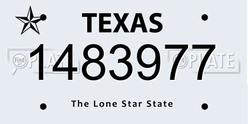 1483977 Texas License Plate