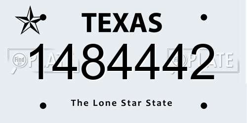 1484442 Texas License Plate