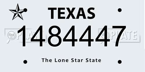 1484447 Texas License Plate