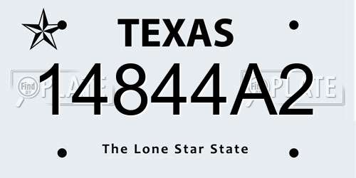 14844A2 Texas License Plate
