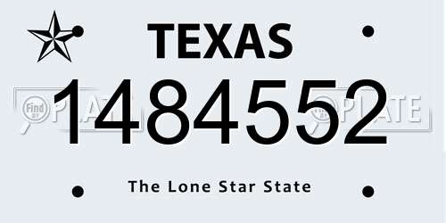 1484552 Texas License Plate