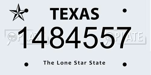 1484557 Texas License Plate