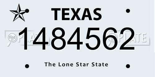 1484562 Texas License Plate