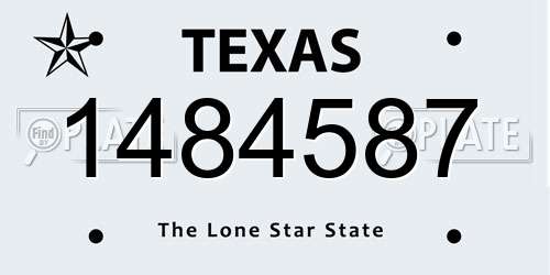 1484587 Texas License Plate