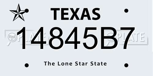 14845B7 Texas License Plate