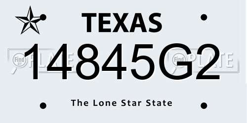 14845G2 Texas License Plate