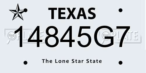 14845G7 Texas License Plate