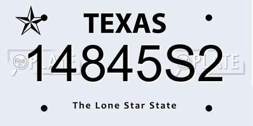 14845S2 Texas License Plate
