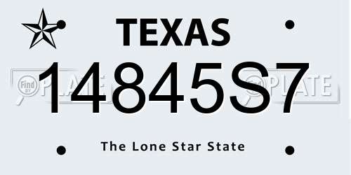 14845S7 Texas License Plate