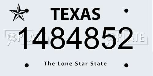 1484852 Texas License Plate