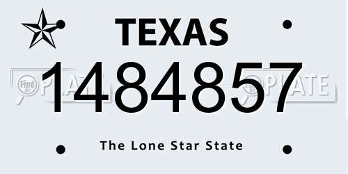 1484857 Texas License Plate