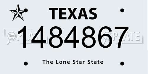 1484867 Texas License Plate