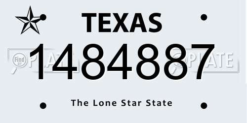 1484887 Texas License Plate