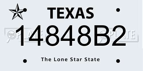 14848B2 Texas License Plate
