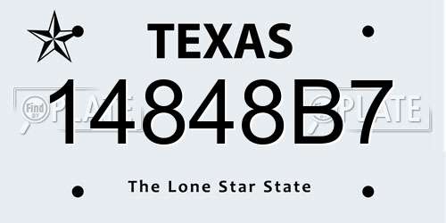 14848B7 Texas License Plate