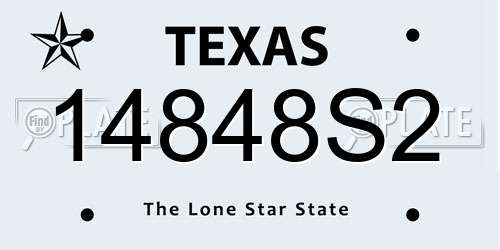 14848S2 Texas License Plate