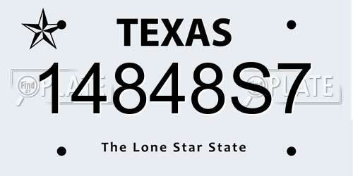 14848S7 Texas License Plate
