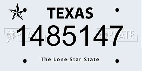 1485147 Texas License Plate