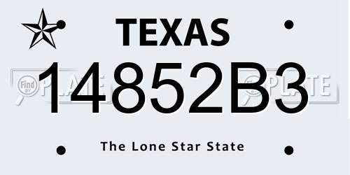 14852B3 Texas License Plate