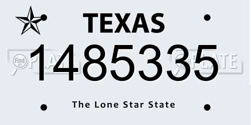 1485335 Texas License Plate
