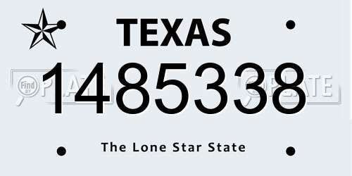 1485338 Texas License Plate
