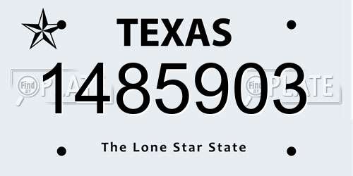 1485903 Texas License Plate