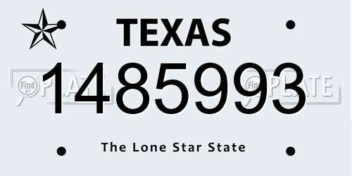 1485993 Texas License Plate