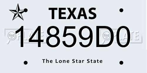 14859D0 Texas License Plate