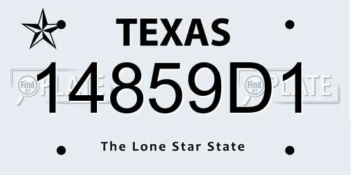14859D1 Texas License Plate