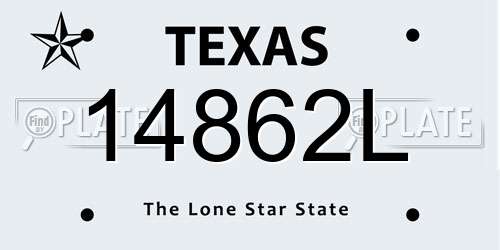 14862L Texas License Plate