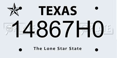 14867H0 Texas License Plate