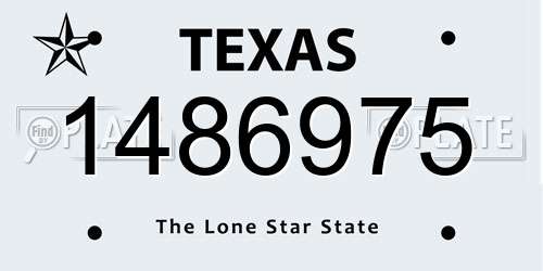 1486975 Texas License Plate