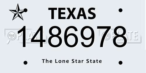1486978 Texas License Plate